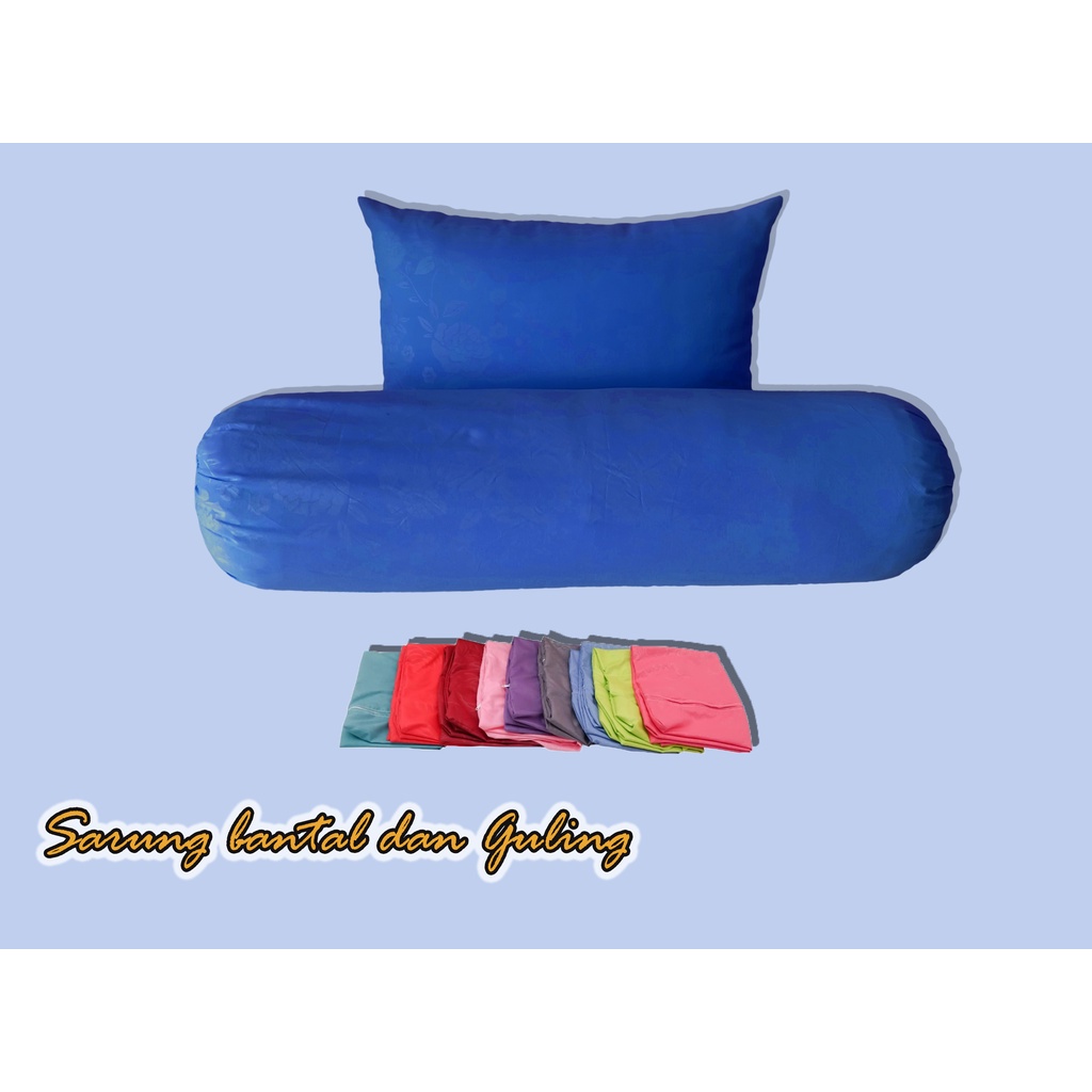 Sarung Bantal / Guling Polos Warna/ Motif Emboss Bahan Katun lembut Murah