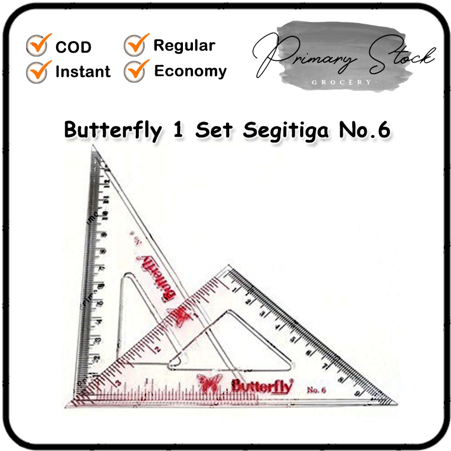 

Penggaris Segitiga Butterfly No 6 1 Set Triangle Rule 10 cm 14 cm