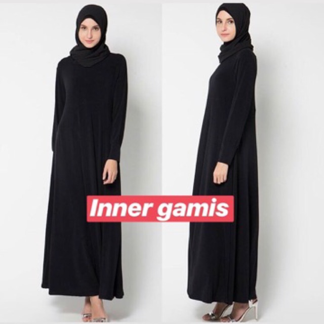 Inner gamis polos daleman kaftan daleman gamis