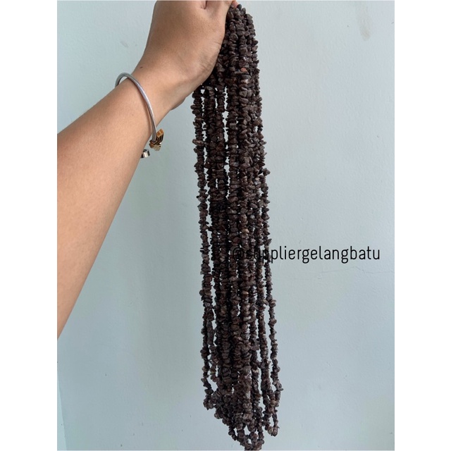 kerikil Batu DARK BROWN CORAL 1cm natural coklat renteng aksesoris bahan kalung gelang anting strap mask kerajinan tangan craft citayam fashion week etink vintage elegan bali