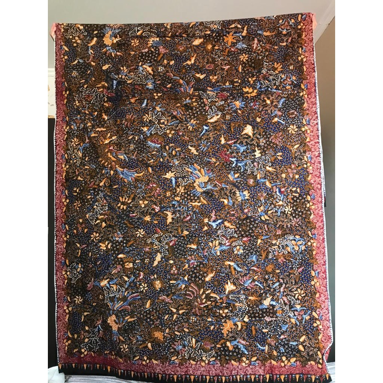Batik Tulis Lasem- 3 Negeri- Katun Primis-Navy- Merah Lasem