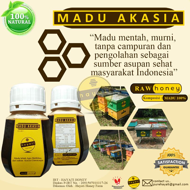

Madu Murni Akasia Honey 300 gram Madu Murni Nektar Akasia Carpa RAW Honey