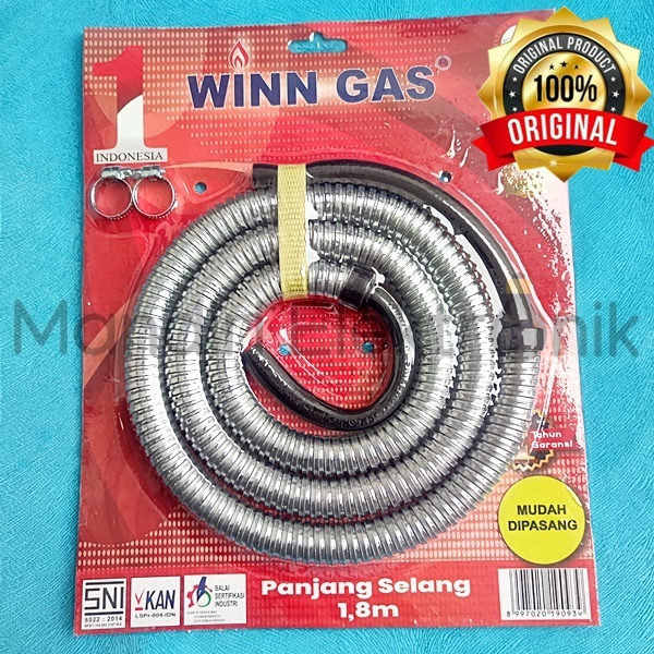 Selang Gas Flexible Winn Gas 1.8 Meter - Selang Kompor Gas Winn Gas - Selang Flexible 1,8m Winn Gas