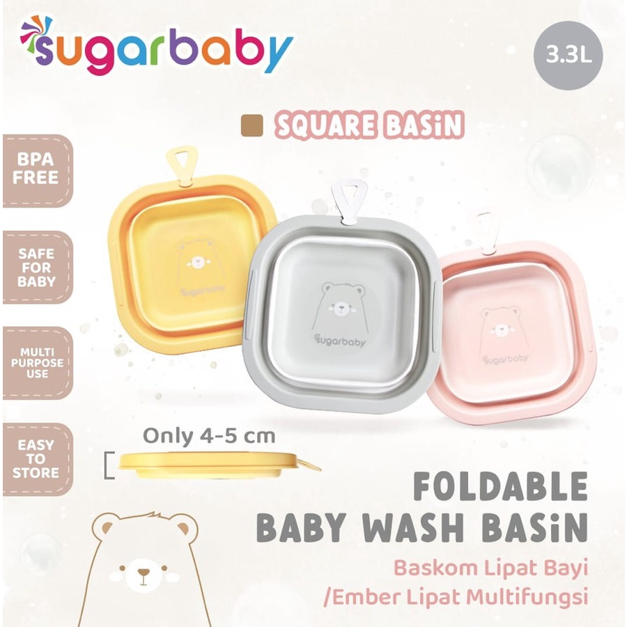 Makassar ! Foldable Rabbit Baby Wash Basin Baskom Lipat Sugar Baby