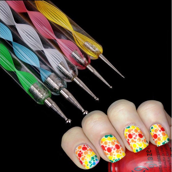 Dotting tools 1set nailart kutek gel pen dot nail art titik isi 5 Produk