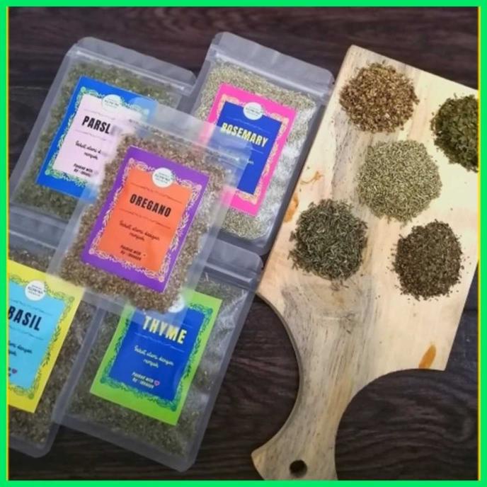 

$+$+$+$+] PAKET HEMAT 25 GRAM DAPAT 5 Dried Herb IMPOR HALAL Rempah Daun Kering