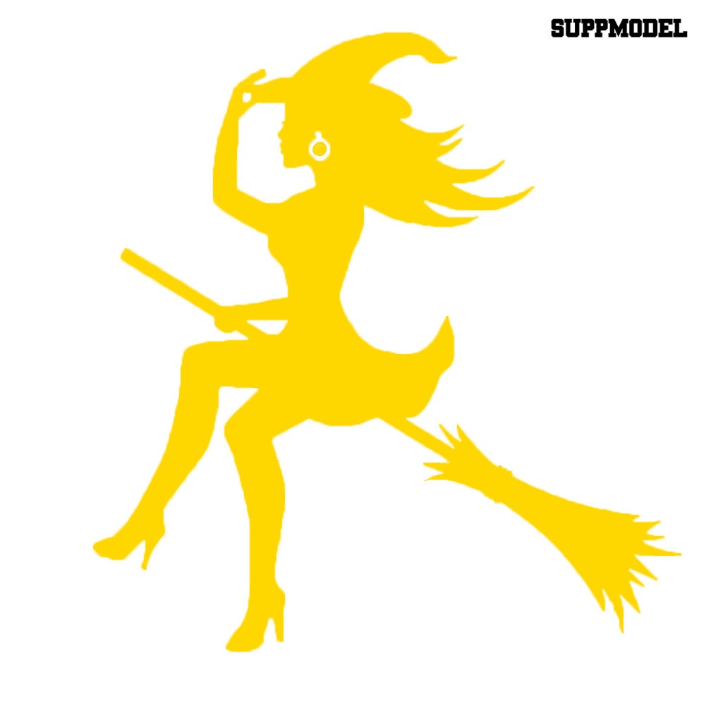 Stiker Reflektif Motif Sapu Penyihir Untuk Dekorasi Body / Jendela / Bumper Mobil