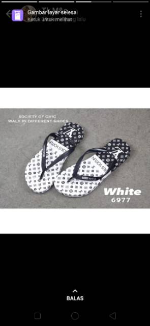 Sandal Spon Jepit  LV Louis Voitun Wanita Terbaru