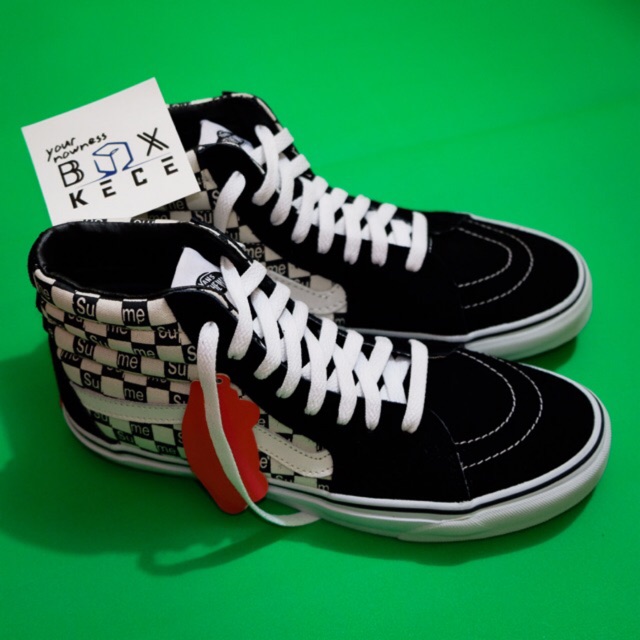 BANYAK BONUSNYA - SEPATU VANS SK8HI SUPREME CHECKERBOARD LOGO