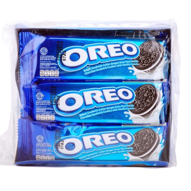 

OREO Biskuit Sandwich Coklat dengan Krim Rasa Vanila isi 12 pcs