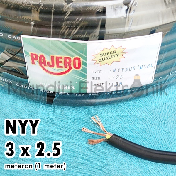 Kabel Listrik Serabut 3 x 1.5mm 3 x 2.5mm Pajero - Kabel Listrik Serabut isi 3 Per Meter - Kabel Audio Serabut NYY 3x1,5mm 3x2,5mm isi 3