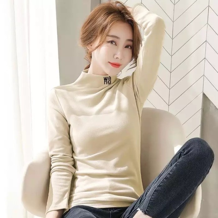 Turtleneck Sweater Wanita Halus Lembut Hangat Manset Adem Super nyaman