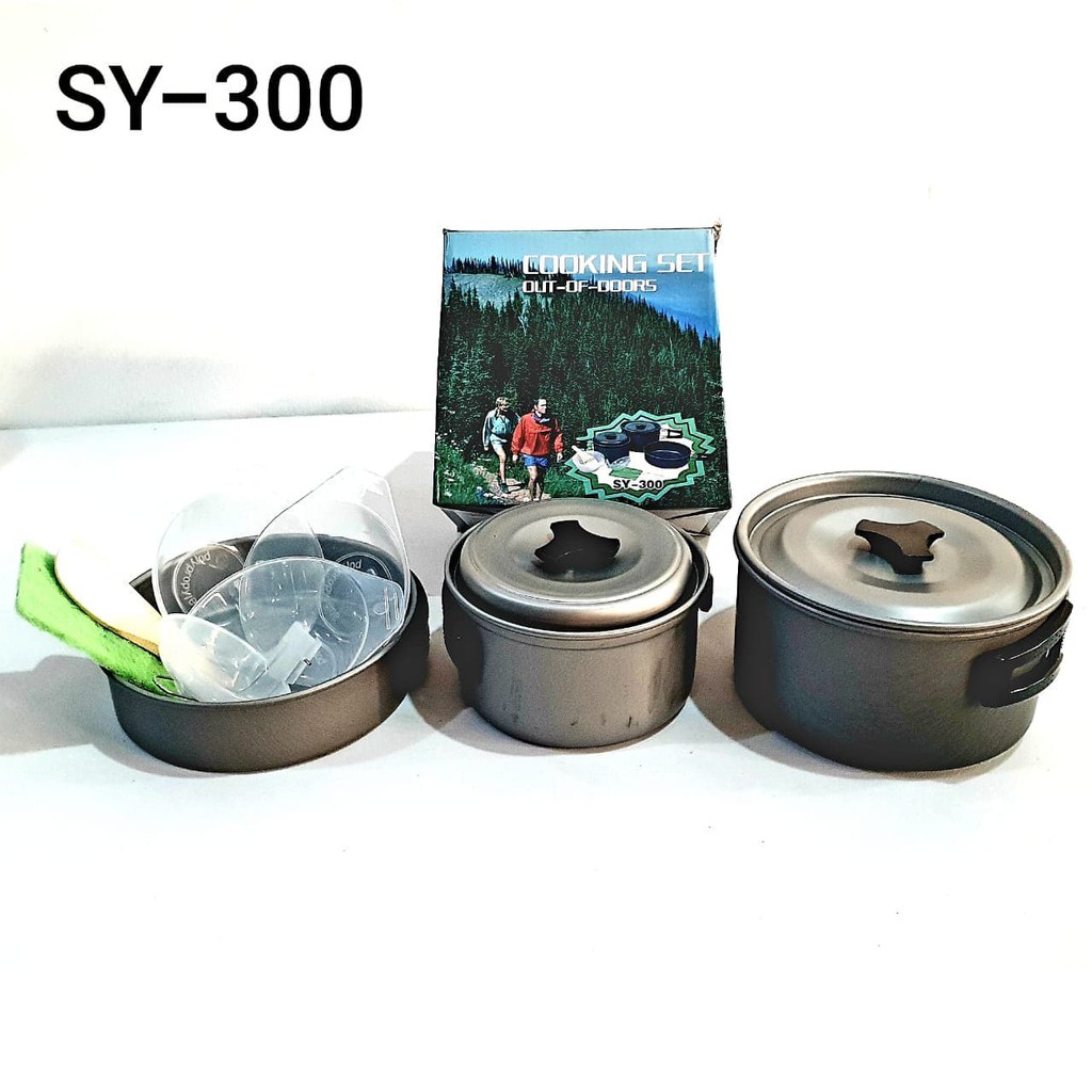 Terbaru COOKING SET SY 300 PANCI SET SY300 NESTING ALAT MASAK OUTDOOR CAMPING