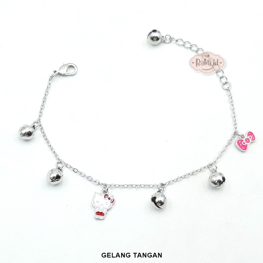 Gelang Tangan Anak Hello Kitty Pita Pink Perhiasan Anak Lapis Emas 18k 695