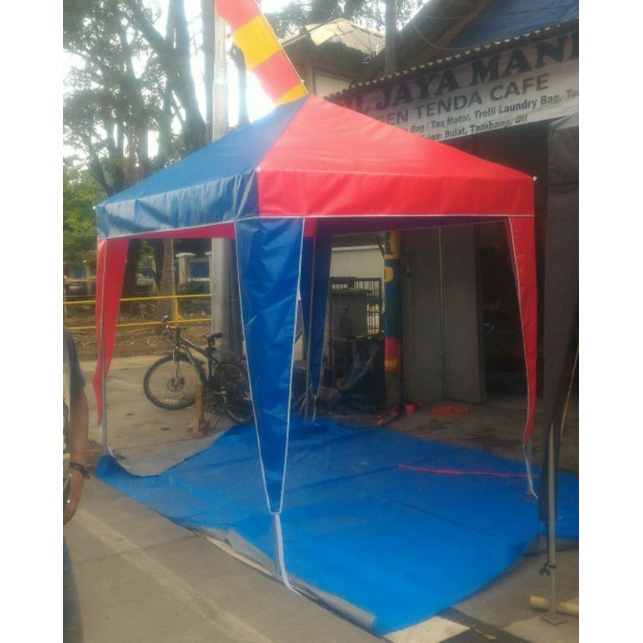 kain atap tenda cafe dan tenda lipat 3 x 3 bahan terpaulin
