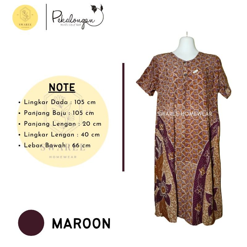 Baju Wanita Daster Murah Batik Pekalongan Baju Batik Wanita Modern Daster Rayon Busui Lengan Pendek