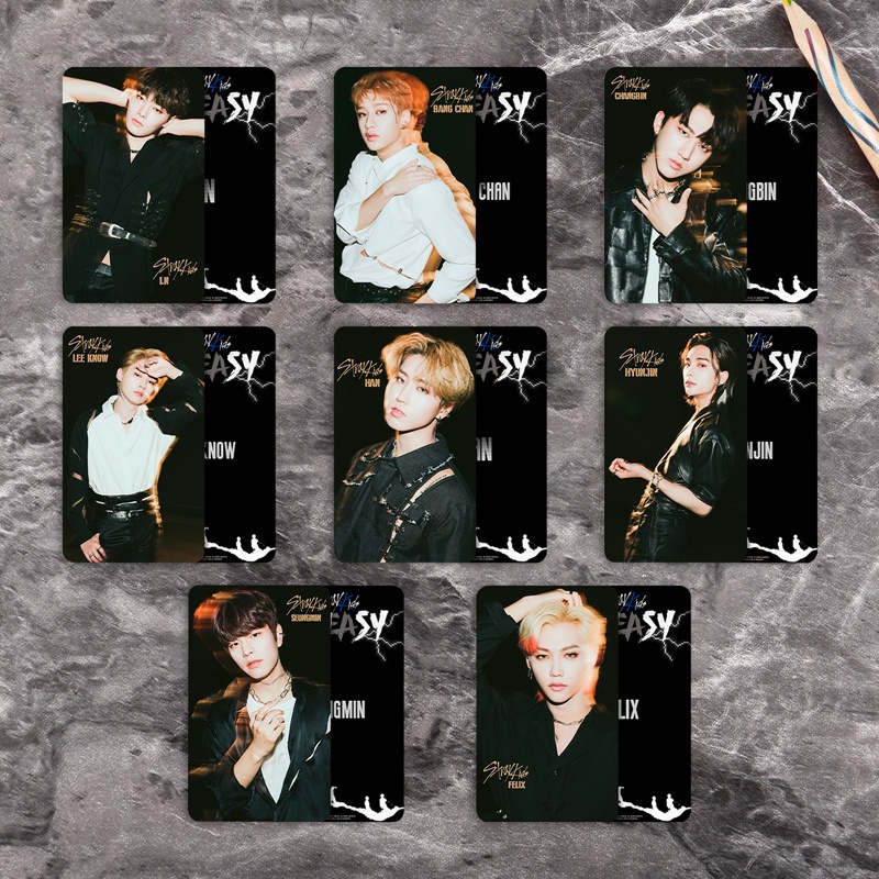 8pcs Kartu Foto Stray Kids Tanpa Mudah Ukuran Kecil