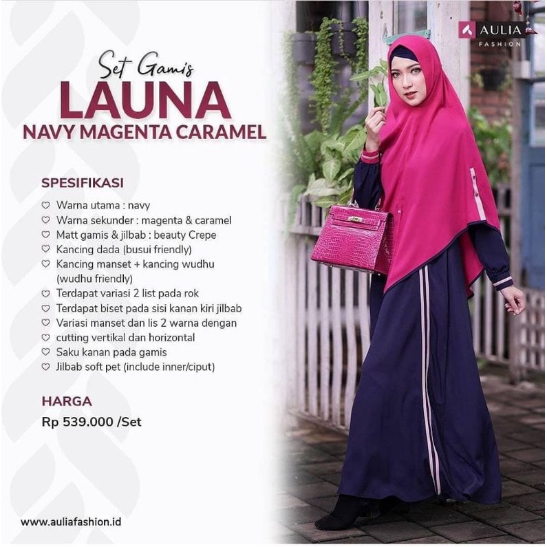 GAMIS SYARI AULIA LAUNA MAGENTA