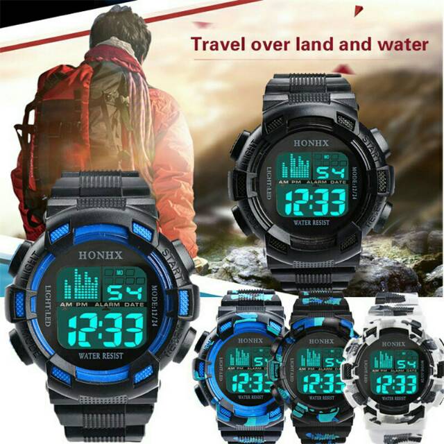 #050 Jam tangan pria digital motif army