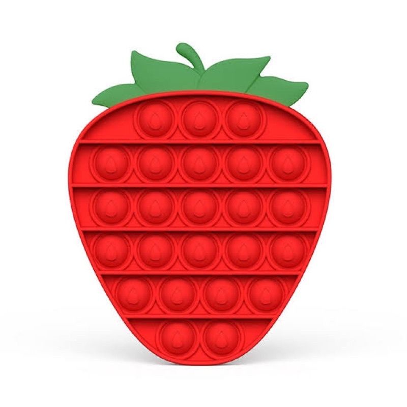 POP IT RAINBOW FIDGET TOYS Mainan Anak Edukasi Murah Pop Its Unicorn New Fidget Push Bubble Kids Kid-Strawberry B