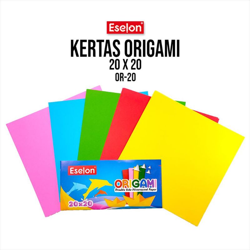 

Kertas Origami 2 SISI WARNA / Kertas lipat Warna ESELON