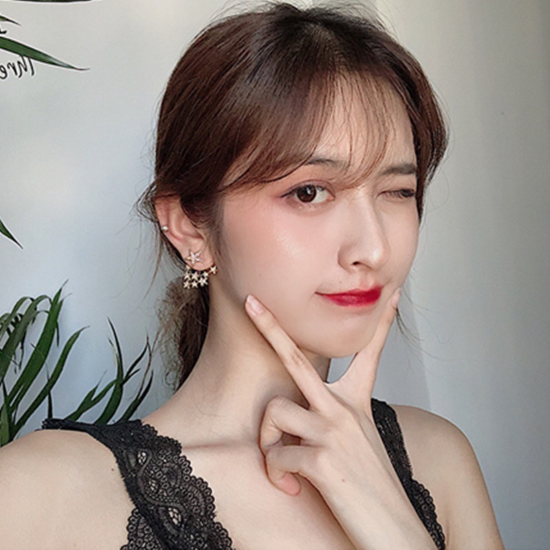 2020 baru trendi beruntung dewi Matahari Diamond anting-anting wanita online influencer elegan retro