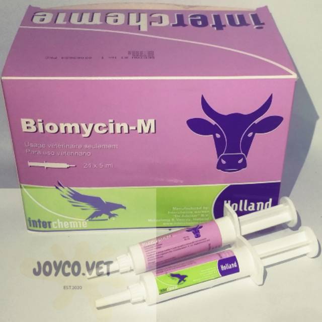 TMC Biomycin-M Syringe 5ml - Obat Mastitis Masa laktasi 1 box isi 24