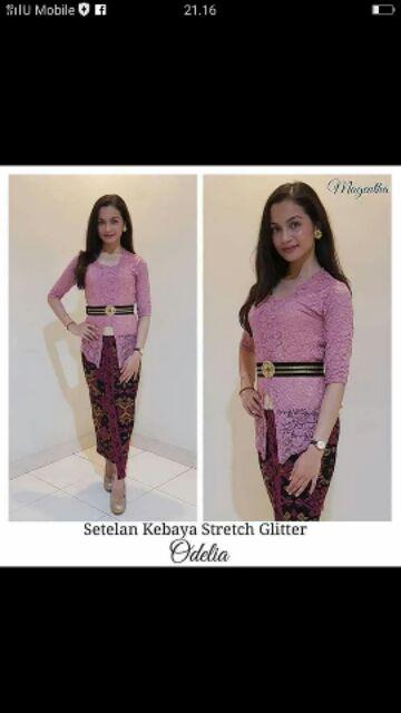 Setelan Kebaya Stretch Paris Merah