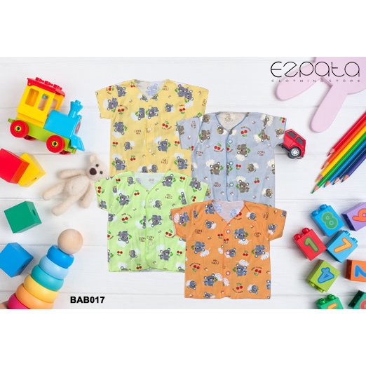 Ezpata Baju Bayi Baru lahir Lengan Pendek Usia 0-3bulan Unisex Random