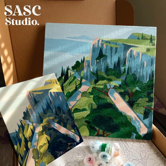 

Diy Painting By Number | Kerajinan Tangan | "Cliff Road Pemandangan