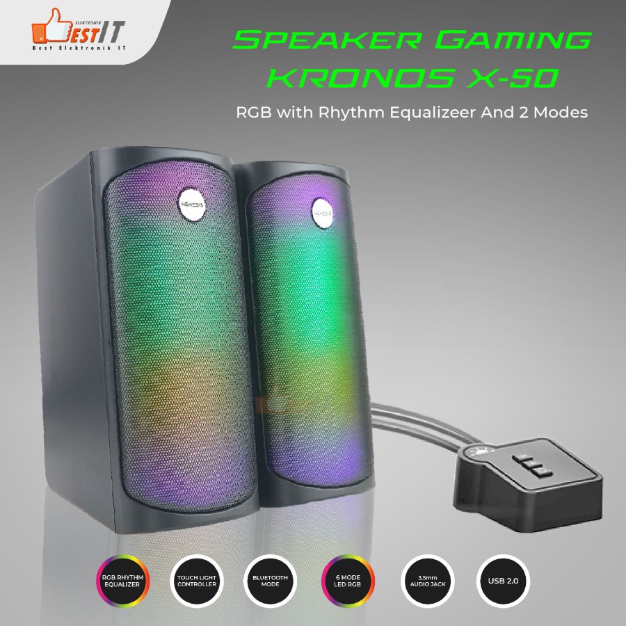 Speaker Gaming RGB NYK X50 Kronos Dual Mode RGB Rythm Bluetooth