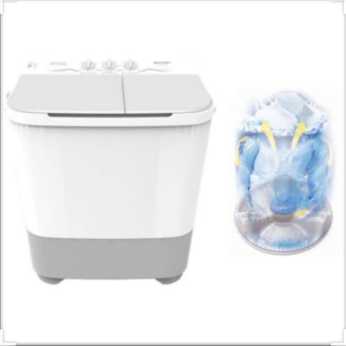 MESIN CUCI SHARP LOW WATT RESMI 2 TABUNG JEPANG ES-T80MW-BK/HK/PK 80 MW 8KG PUREMAGIC