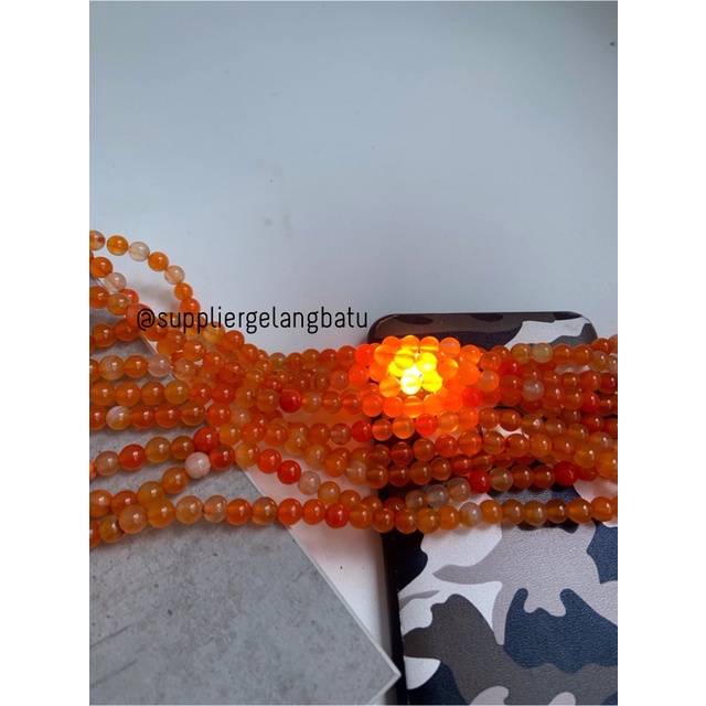 bahan carnelian orange muda 6mm oren aksesoris bracelet necklackle bahan kalung gelang anting strap mask kerajinan tangan craft citayam fashion week etink vintage elegan bali