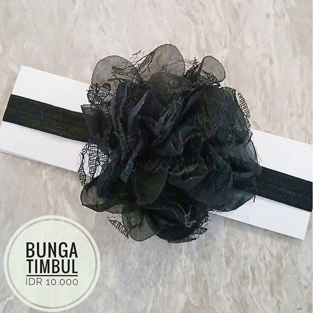 Bandana bando headband anak bayi bunga timbul mix brukat lucu cantik murah importo