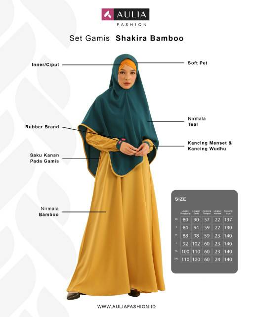GAMIS SHAKIRA BAMBOO ORIGINAL BY AULIA FASHION