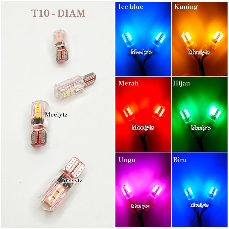 Sepasang Lampu sein sen senja T10 crystal AC DC standby