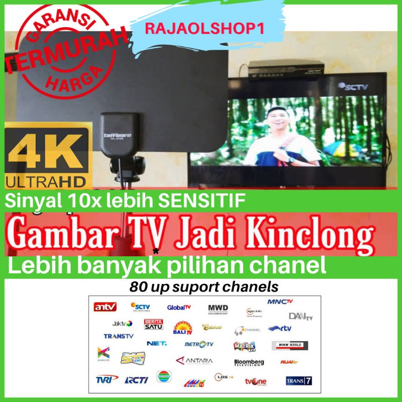 antena tv digital | Antena TV dengan booster Digital 4k indoor Original Taffware original | antena d