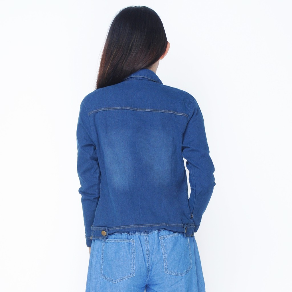 Jaket Jeans Washed Tangan panjang Wanita - XSHOP Raline