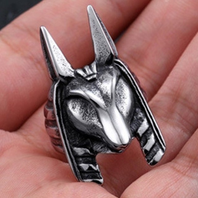 SeuSuk Men's Retro Gothic Ring Ancient Egyptian Myth Ann's Ring Fashion Jewelry
