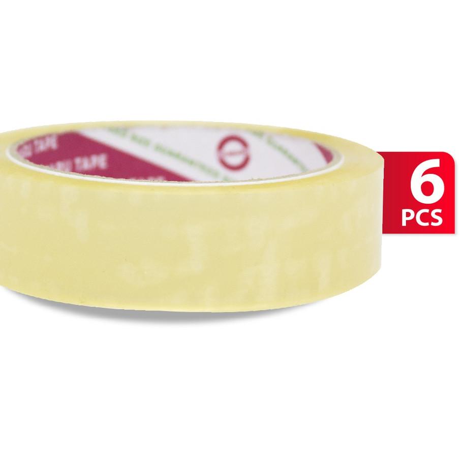 

New! Paket Isi 6pcs Daimaru Stationery Tape Transparan 24 mm x 72 Yard