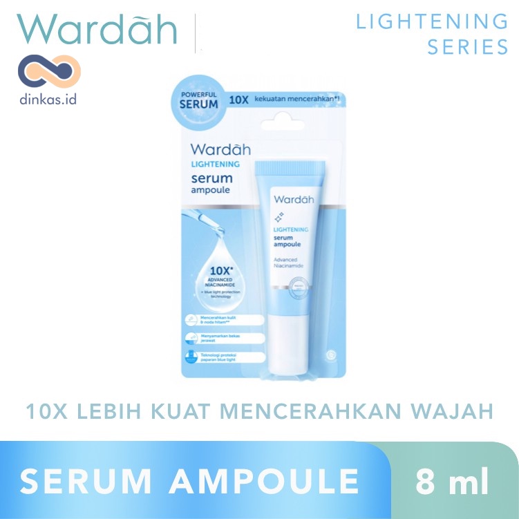 ❤ dinkas.id ❤ Wardah Lightening Serum Ampoule 8 ml - Serum dengan 10X Advanced Niacinamide dan Bisabolol | Lightening Series