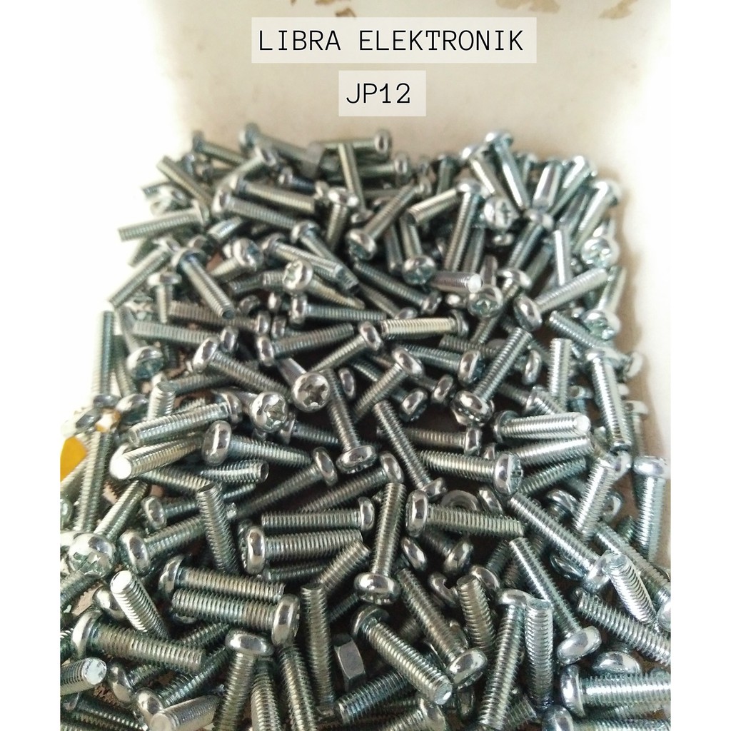 Baut Mur Ukuran 3mm X 12mm