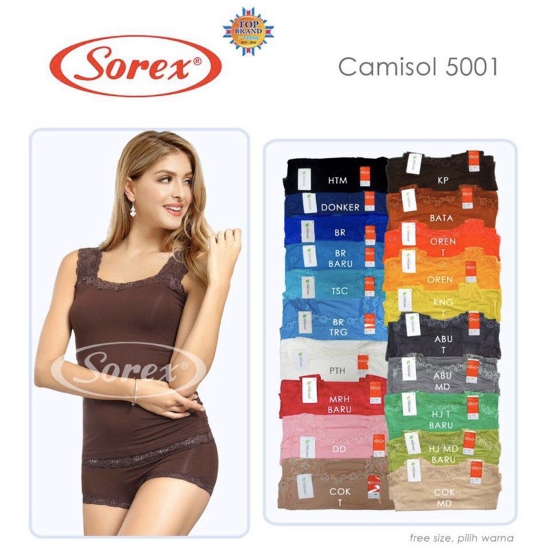 Tanktop / Camisol Perempuan SOREX 5001 Bahan Katun Viscose Freesize