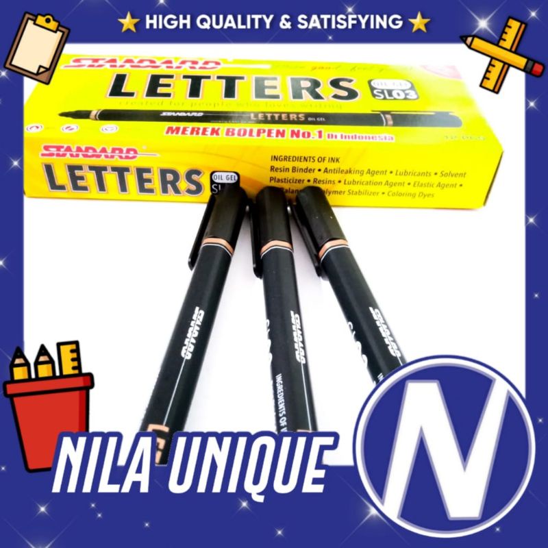 

BOLPOINT STANDARD / PULPEN STANDARD LETTERS OIL GEL SL03 (HARGA SATUAN)