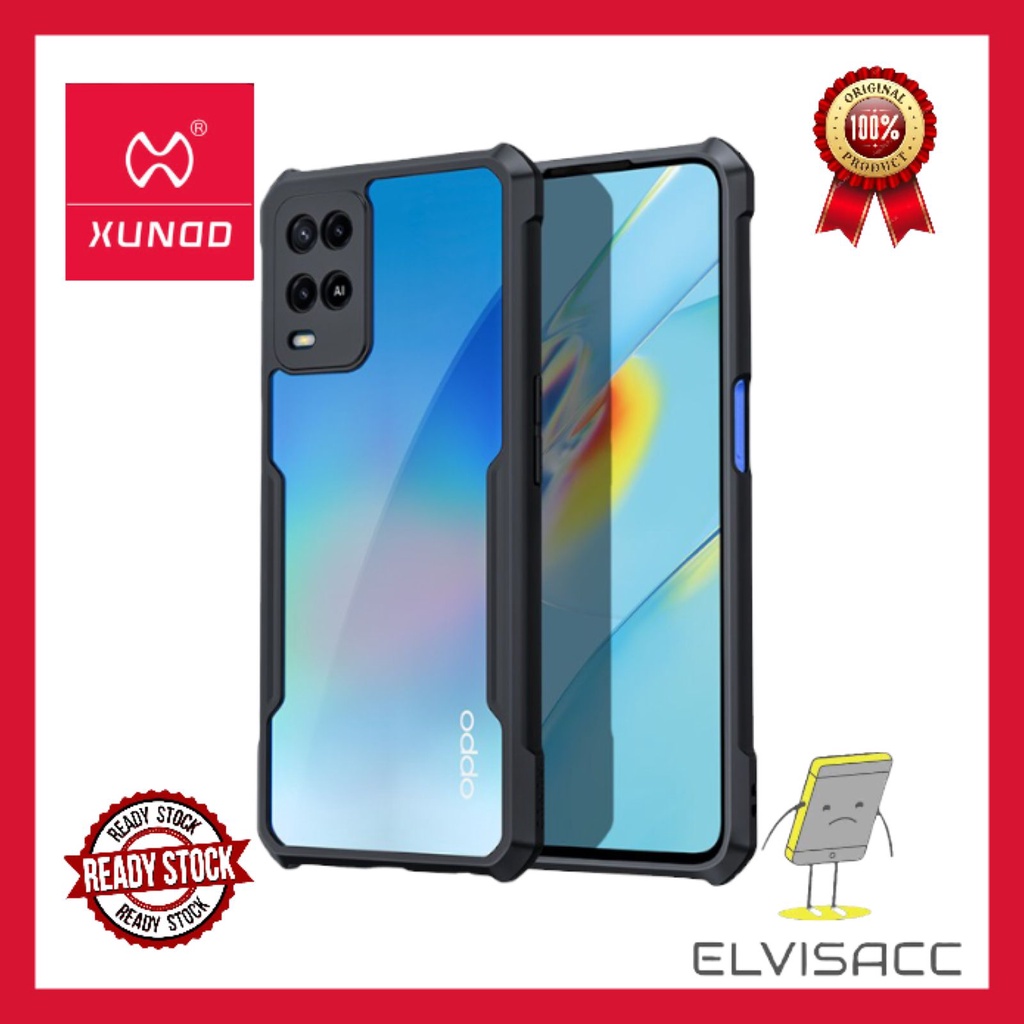 CASE OPPO A74 4G / OPPO A74 5G XUNDD BEATLE ORIGINAL SOFT HARD CASE HYBRID ARMOR - CLEAR LIST BLACK