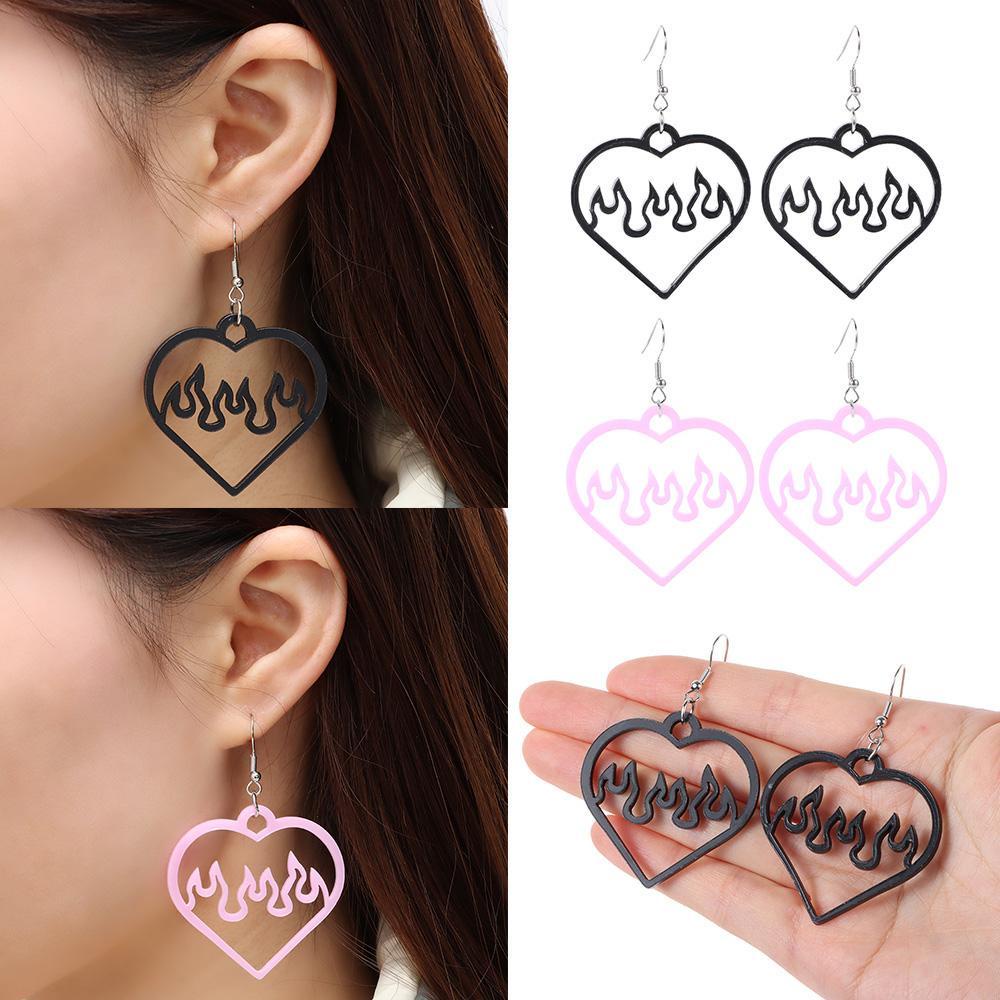 TOP Perhiasan Anting Wanita Akrilik Geometri Lucu Berongga Keluar
