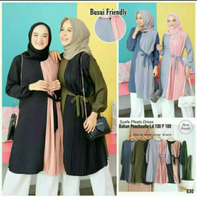 Syafa plisket tunic ORI ELOVEE