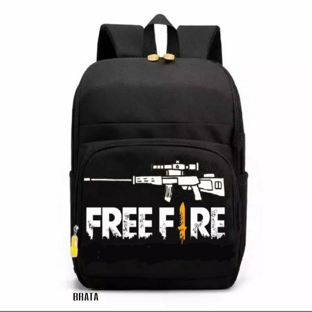 Tas Anak Laki Laki FF Canvas Premium / Tas Ransel Anak Laki Laki Free Fire / Tas Backpack Anak Laki Laki