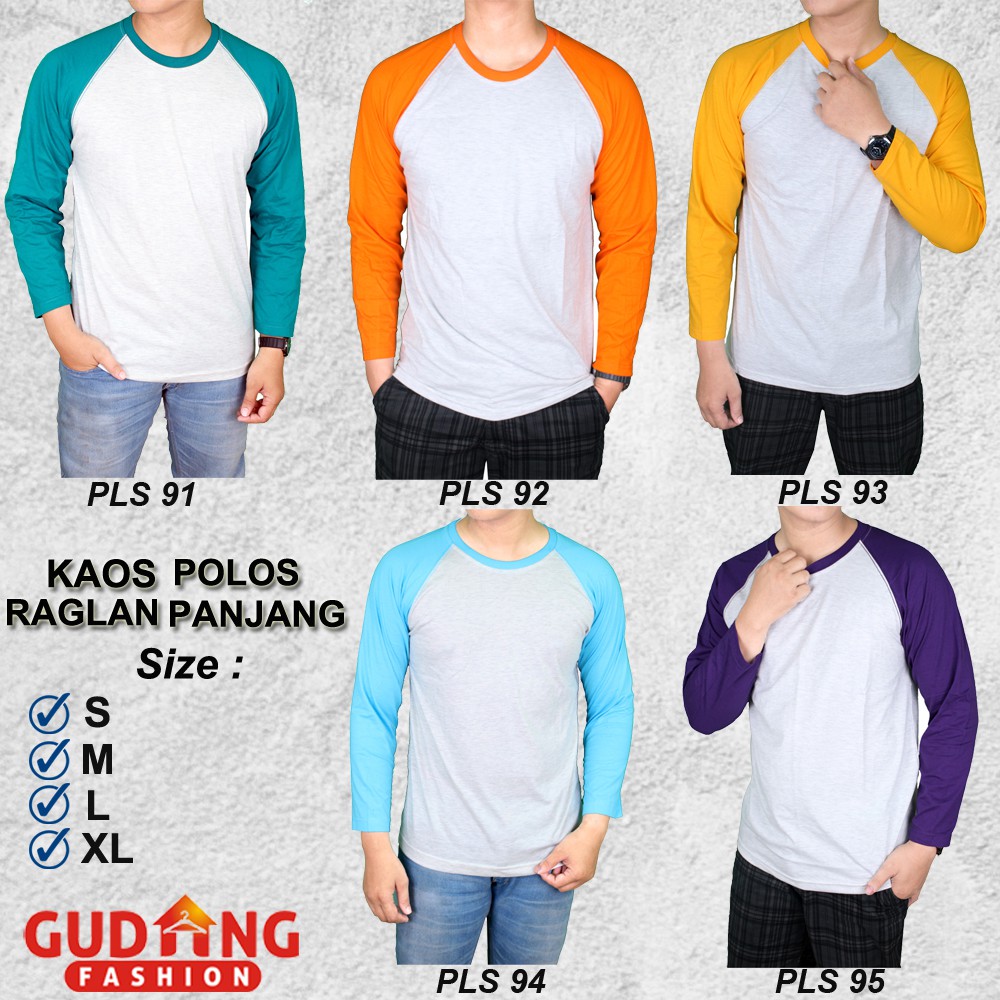 Kaos Polos Panjang Raglan - PLS (COMB)