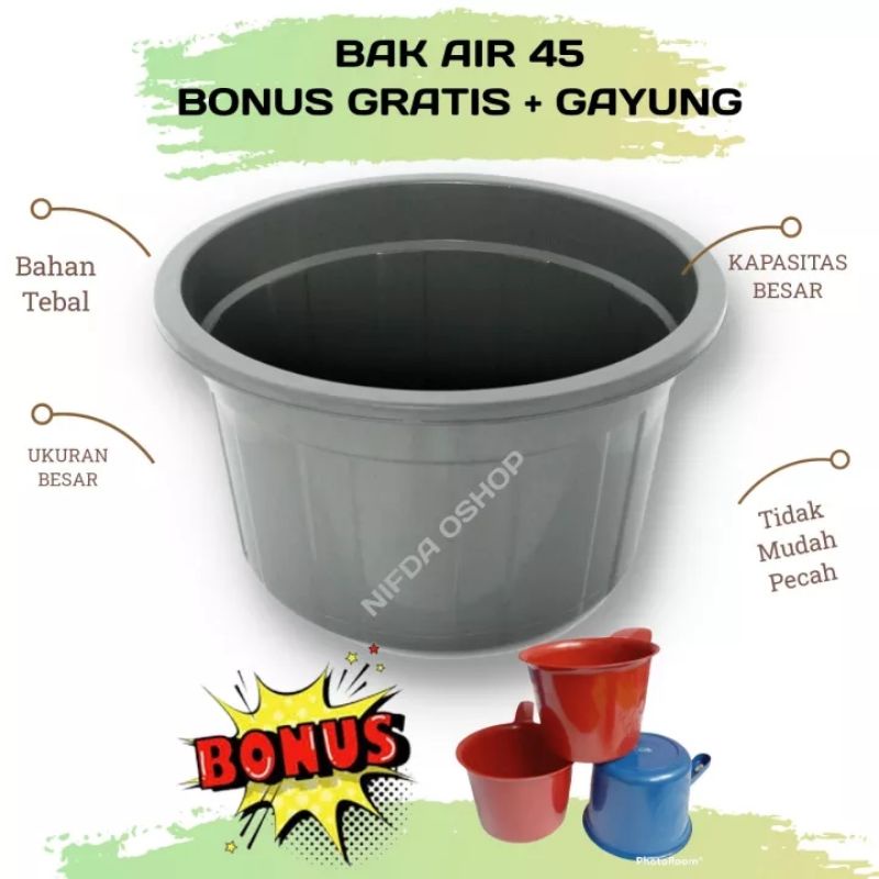 Gratis Gayung Bak Air Plastic Ukuran 45 Polaris